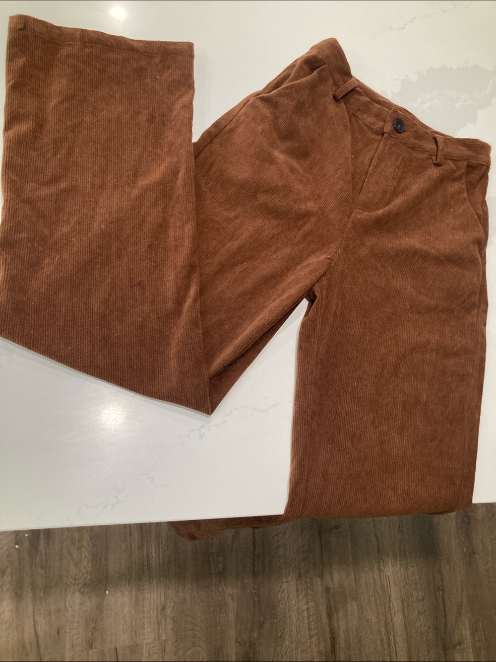 Cider Brown Straight-Leg Corduroy Pants